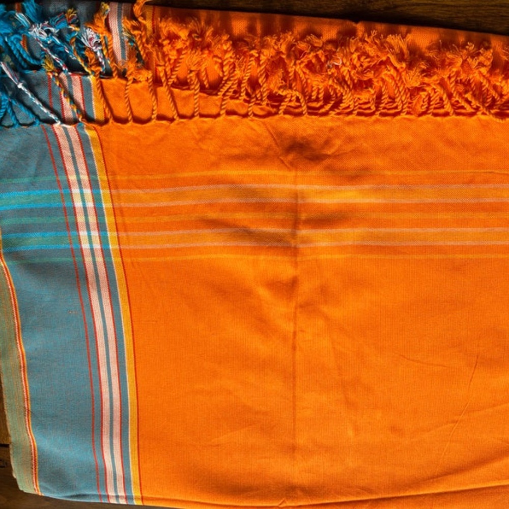 Kikoy Kenya Organic ORANGE multi color wrap NIP